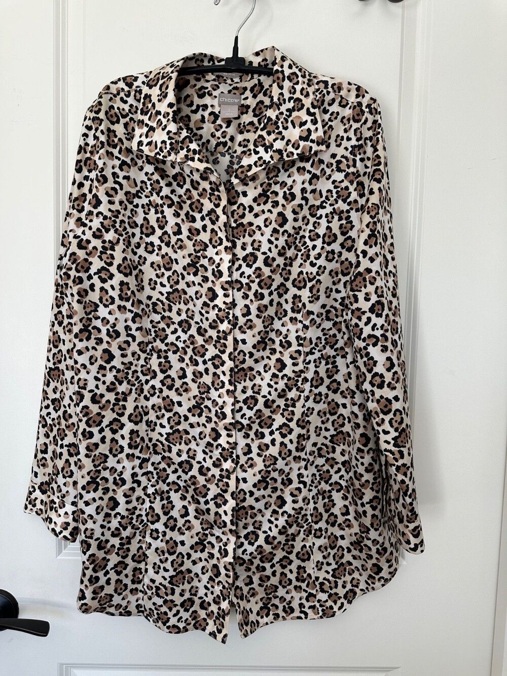 Chico's No-Iron Stretch Tunic Animal Print Chico’s 2 (Large / US 12) NWOT